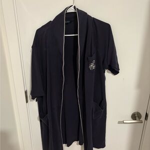 Ralph Lauren Navy Robe with White Trim (unisex)